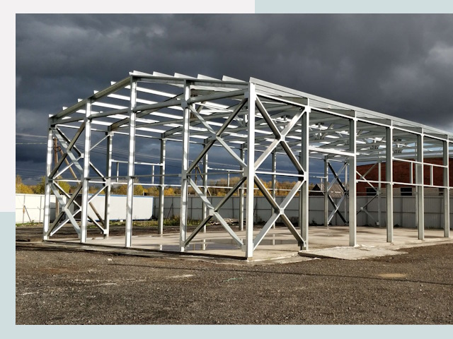 Двускатные ангары в Юбилейный от 618 руб. за квадрат